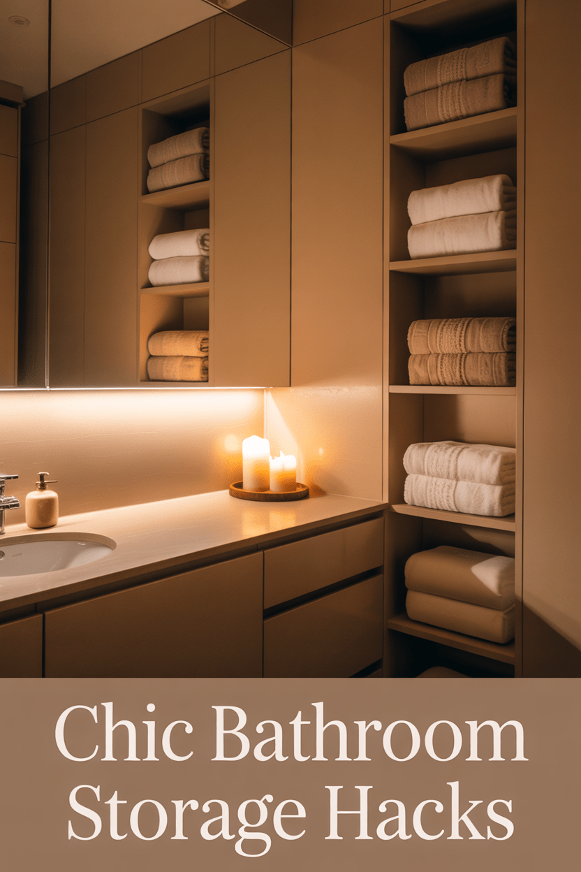 spa like bathroom with hidden storage and clean minimal design