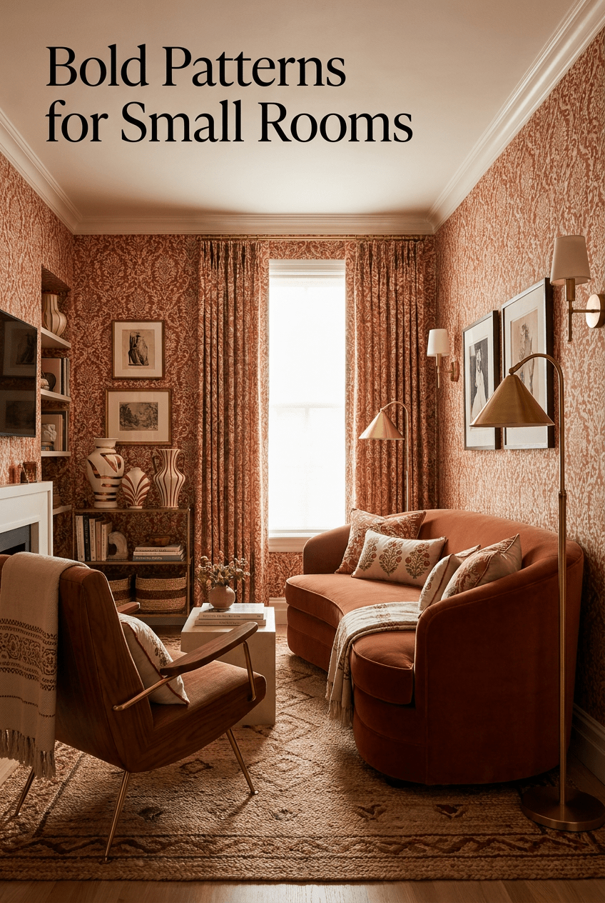 Pattern For Using In A Room 10 Pattern Drenching Ideas That Actually Work in Small Apartment Rooms ...