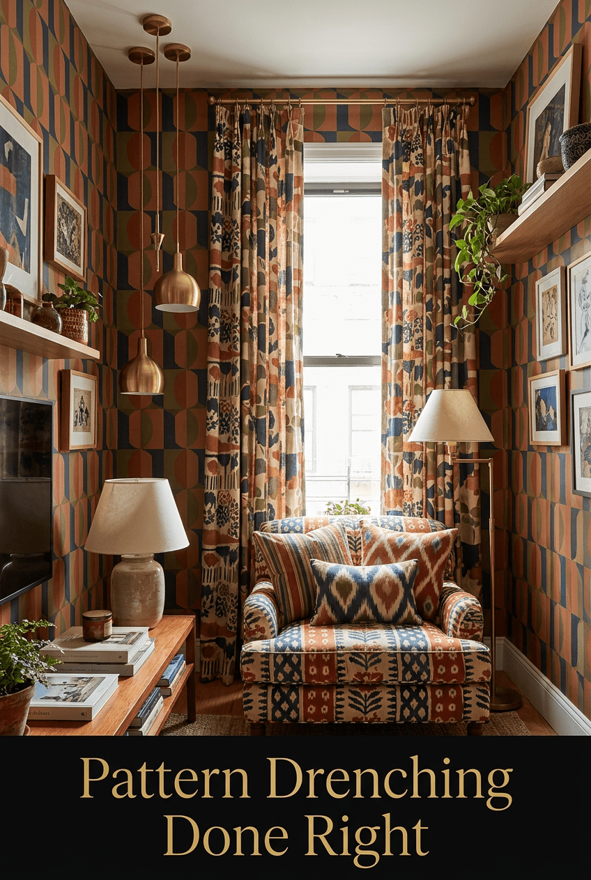 Pattern For Using In A Room 10 Pattern Drenching Ideas That Actually Work in Small Apartment Rooms ...